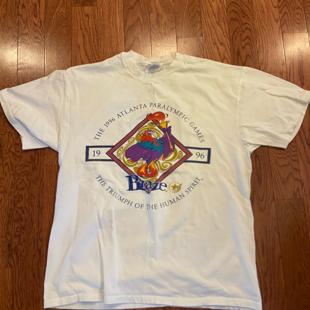 Vintage 1996 Paralympics Atlanta Blaze Hanes T-shirt size Large